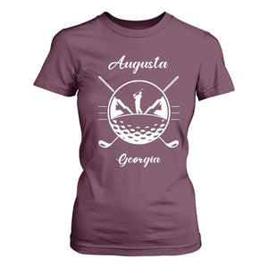 Augusta Georgia Golfing Lover T Shirt For Women Southern Sports Traditions Retro Varsity Golf Fan TS02 Maroon Print Your Wear