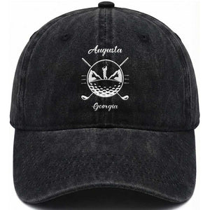 Augusta Georgia Golfing Lover Washed Cotton Baseball Cap Southern Sports Traditions Retro Varsity Golf Fan TS02 Print Your Wear