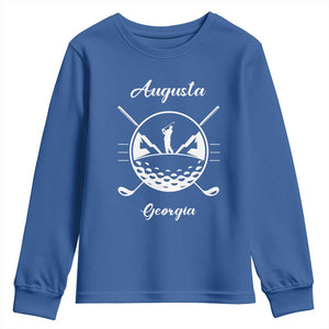 Augusta Georgia Golfing Lover Youth Sweatshirt Southern Sports Traditions Retro Varsity Golf Fan TS02 Royal Blue Print Your Wear