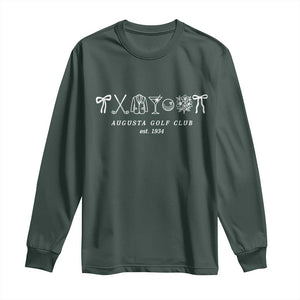 Augusta Golf Club Est 1934 Preppy Coquette Bows Long Sleeve Shirt Southern Golfing Girl Aesthetic Lifestyle TS02 Dark Forest Green Print Your Wear