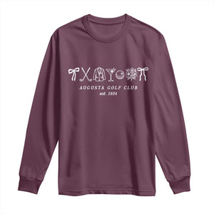 Augusta Golf Club Est 1934 Preppy Coquette Bows Long Sleeve Shirt Southern Golfing Girl Aesthetic Lifestyle TS02 Maroon Print Your Wear