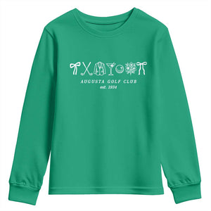 Augusta Golf Club Est 1934 Preppy Coquette Bows Youth Sweatshirt Southern Golfing Girl Aesthetic Lifestyle TS02 Irish Green Print Your Wear