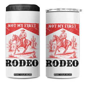Not My First Rodeo Vintage Cowboy Graphic 4 in 1 Can Cooler Tumbler Retro Western Desert Scene with Horse and Cactus TS02 One Size: 16 oz White Print Your Wear