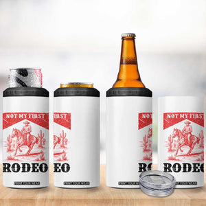 Not My First Rodeo Vintage Cowboy Graphic 4 in 1 Can Cooler Tumbler Retro Western Desert Scene with Horse and Cactus TS02 Print Your Wear