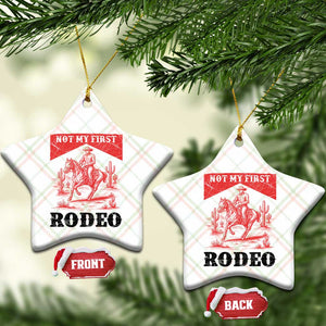 Not My First Rodeo Vintage Cowboy Graphic Ceramic Ornament Retro Western Desert Scene with Horse and Cactus TS02 Print Your Wear