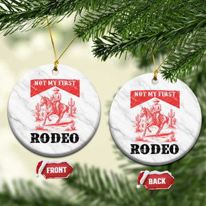 Not My First Rodeo Vintage Cowboy Graphic Ceramic Ornament Retro Western Desert Scene with Horse and Cactus TS02 1pc White Marble Print Your Wear