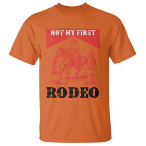 Not My First Rodeo Vintage Cowboy Graphic T Shirt Retro Western Desert Scene with Horse and Cactus TS02 Orange Print Your Wear