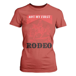Not My First Rodeo Vintage Cowboy Graphic T Shirt For Women Retro Western Desert Scene with Horse and Cactus TS02 Red Print Your Wear