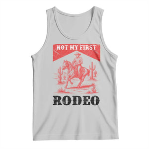 Not My First Rodeo Vintage Cowboy Graphic Tank Top Retro Western Desert Scene with Horse and Cactus TS02 Ash Print Your Wear