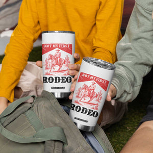 Not My First Rodeo Vintage Cowboy Graphic Tumbler Cup Retro Western Desert Scene with Horse and Cactus TS02 Print Your Wear