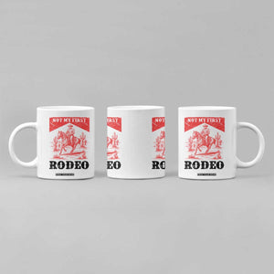 Not My First Rodeo Vintage Cowboy Graphic Coffee Mug Retro Western Desert Scene with Horse and Cactus TS02 Print Your Wear