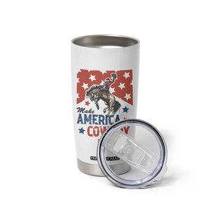 Make America Cowboy Again Patriotic Western Tumbler Cup Bucking Bronco Star Spangled USA Flag Inspired Country TS02 Print Your Wear