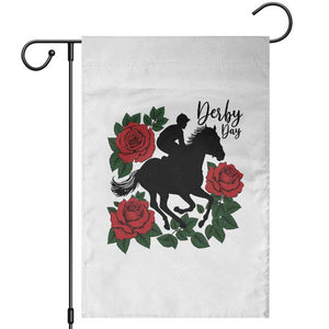 Vintage Jockey and Roses Horse Racing Graphic Garden Flag Classic Derby Day Fan TS02 White Print Your Wear