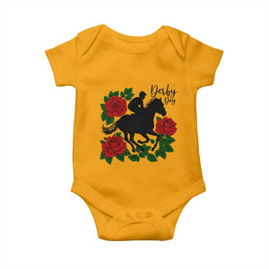 Vintage Jockey and Roses Horse Racing Graphic Baby Onesie Classic Derby Day Fan TS02 Gold Print Your Wear