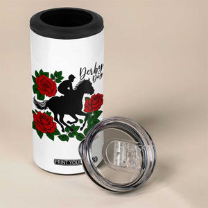 Vintage Jockey and Roses Horse Racing Graphic 4 in 1 Can Cooler Tumbler Classic Derby Day Fan TS02 Print Your Wear