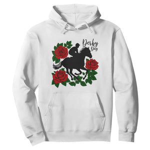 Vintage Jockey and Roses Horse Racing Graphic Hoodie Classic Derby Day Fan TS02 White Print Your Wear