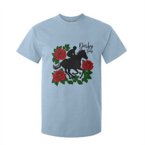 Vintage Jockey and Roses Horse Racing Graphic T Shirt For Kid Classic Derby Day Fan TS02 Light Blue Print Your Wear