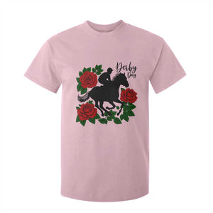 Vintage Jockey and Roses Horse Racing Graphic T Shirt For Kid Classic Derby Day Fan TS02 Light Pink Print Your Wear