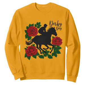 Vintage Jockey and Roses Horse Racing Graphic Sweatshirt Classic Derby Day Fan TS02 Gold Print Your Wear