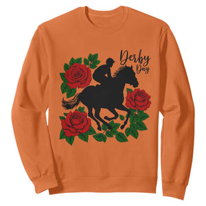 Vintage Jockey and Roses Horse Racing Graphic Sweatshirt Classic Derby Day Fan TS02 Orange Print Your Wear