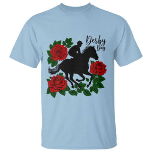 Vintage Jockey and Roses Horse Racing Graphic T Shirt Classic Derby Day Fan TS02 Light Blue Print Your Wear