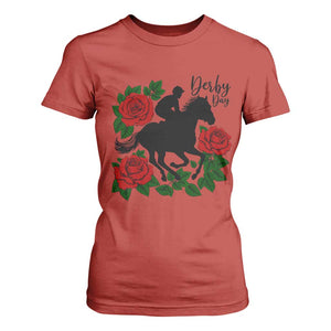 Vintage Jockey and Roses Horse Racing Graphic T Shirt For Women Classic Derby Day Fan TS02 Red Print Your Wear