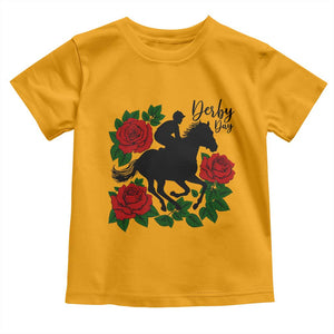 Vintage Jockey and Roses Horse Racing Graphic Toddler T Shirt Classic Derby Day Fan TS02 Gold Print Your Wear
