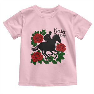 Vintage Jockey and Roses Horse Racing Graphic Toddler T Shirt Classic Derby Day Fan TS02 Light Pink Print Your Wear