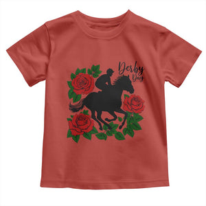 Vintage Jockey and Roses Horse Racing Graphic Toddler T Shirt Classic Derby Day Fan TS02 Red Print Your Wear