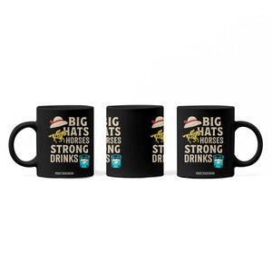 Big Hats Fast Horses Strong Drinks Retro Coffee Mug Southern Derby Day Watch Party Graphic TS02 Print Your Wear