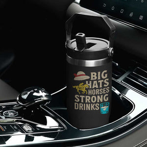 Big Hats Fast Horses Strong Drinks Retro Flip Straw Tumbler Southern Derby Day Watch Party Graphic TS02 Print Your Wear