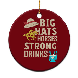 Big Hats Fast Horses Strong Drinks Retro Ceramic Ornament Southern Derby Day Watch Party Graphic TS02 1pc Red Print Your Wear