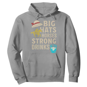 Big Hats Fast Horses Strong Drinks Retro Hoodie Southern Derby Day Watch Party Graphic TS02 Sport Gray Print Your Wear