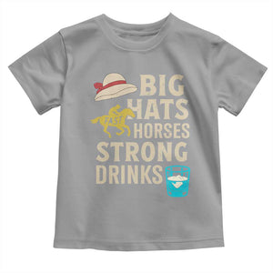 Big Hats Fast Horses Strong Drinks Retro Toddler T Shirt Southern Derby Day Watch Party Graphic TS02 Sport Gray Print Your Wear