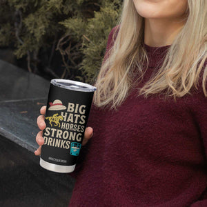 Big Hats Fast Horses Strong Drinks Retro Tumbler Cup Southern Derby Day Watch Party Graphic TS02 Print Your Wear