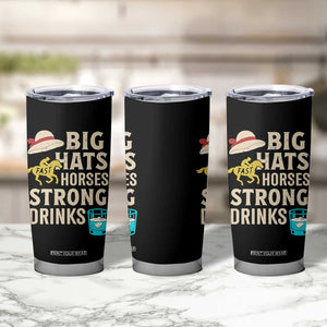 Big Hats Fast Horses Strong Drinks Retro Tumbler Cup Southern Derby Day Watch Party Graphic TS02 Print Your Wear