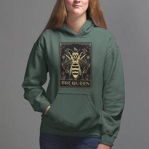 Dark Academia Spiritual The Queen Bee Tarot Card Hoodie TS02 Dark Forest Green Printyourwear