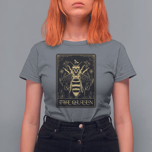 Dark Academia Spiritual The Queen Bee Tarot Card T Shirt For Women TS02 Charcoal Printyourwear