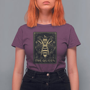 Dark Academia Spiritual The Queen Bee Tarot Card T Shirt For Women TS02 Maroon Printyourwear