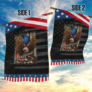 Patriotic Armed Eagle with Camo Flag Garden Flag Military Patriotic USA Defense TS02 Print Your Wear