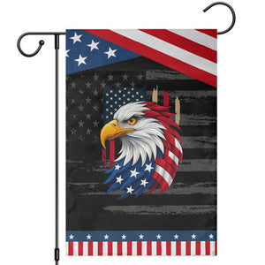 Fierce American Eagle Garden Flag Bold Patriotic 4th of July USA Freedom TS02 Distressed Black Blue Print Your Wear