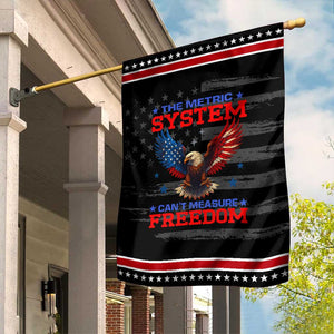 The Metric System Can't Measure Freedom Garden Flag Funny Patriotic Eagle 4th of July USA Flag TS02 Distressed Black Red Print Your Wear