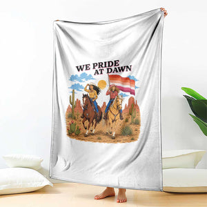 We Pride at Dawn Lesbian Cowgirl Throw Blanket Country Western Retro Graphic Pride Month