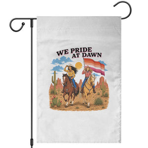 We Pride at Dawn Lesbian Cowgirl Garden Flag Country Western Retro Graphic Pride Month