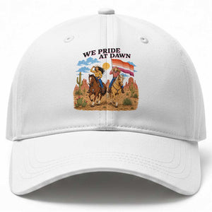 We Pride at Dawn Lesbian Cowgirl Baseball Cap Country Western Retro Graphic Pride Month