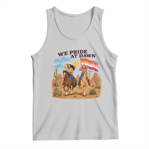 We Pride at Dawn Lesbian Cowgirl Tank Top Country Western Retro Graphic Pride Month