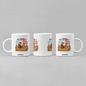 We Pride at Dawn Lesbian Cowgirl Coffee Mug Country Western Retro Graphic Pride Month