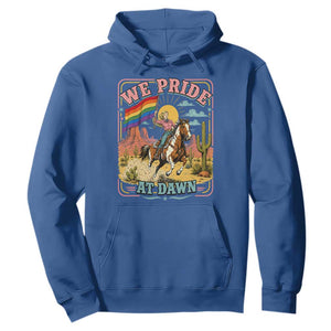 We Pride at Dawn Retro Rainbow Cowgirl Hoodie Pride Month Country Western Vibes