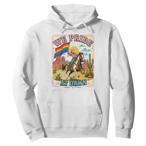 We Pride at Dawn Retro Rainbow Cowgirl Hoodie Pride Month Country Western Vibes