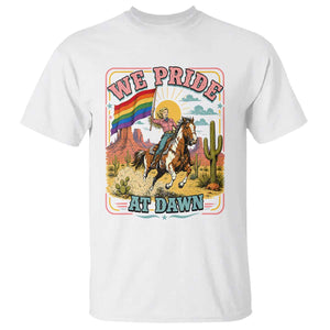 We Pride at Dawn Retro Rainbow Cowgirl T Shirt Pride Month Country Western Vibes